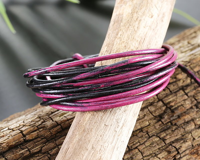 Black Orchid Round Leather Cord 2mm