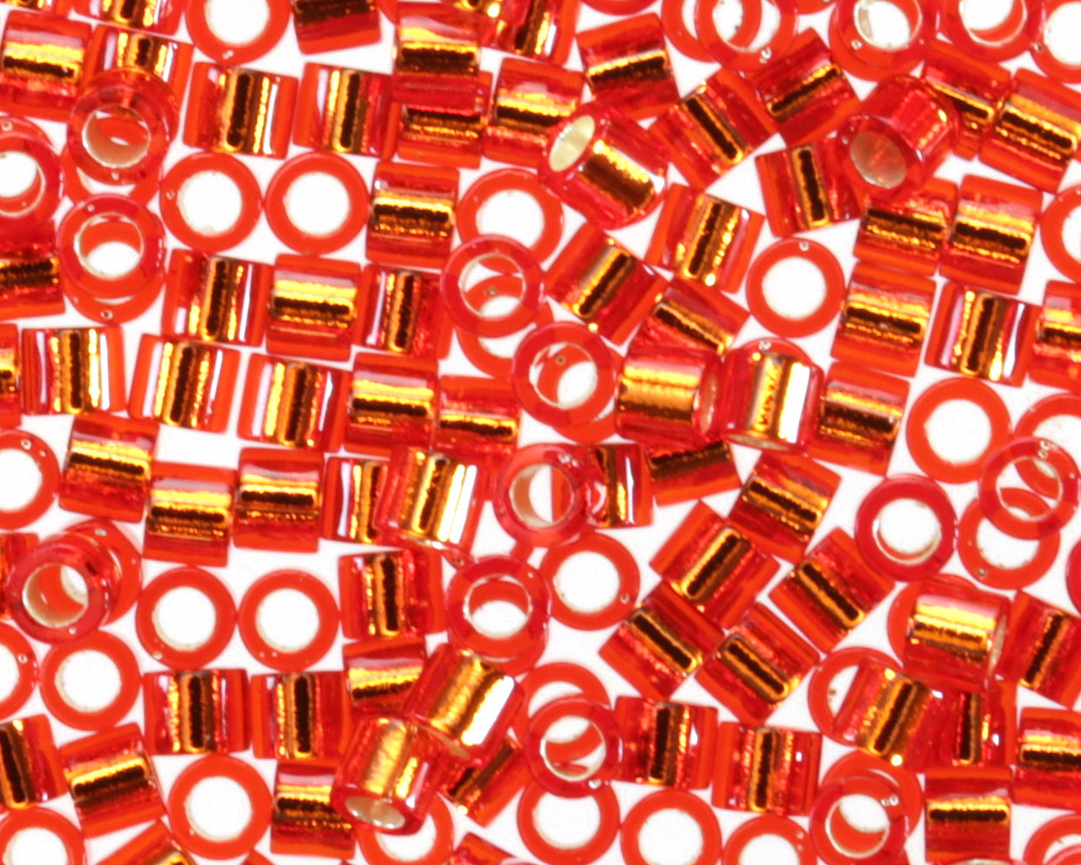 Miyuki Delica Silver Lined Flame Red (DBS0043) 15/0 Seed Bead