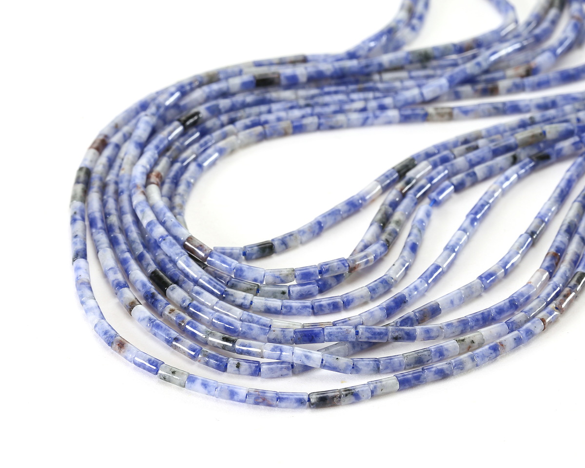 African Sodalite Tube 4x2mm