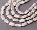 Pearly White Biwa Pearl Rectangle 18-21x9-10mm