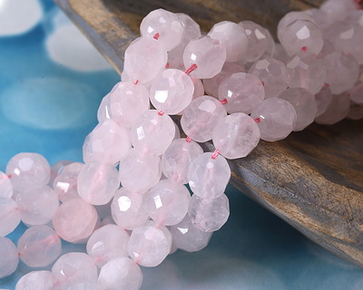 Rose Quartz Microfaceted Egg Nugget 10x9mm
