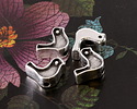 Antique Silver (plated) Bird Bead 8x12.5mm