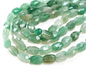 Green Strawberry Quartz Microfaceted Long Nugget 9x14mm
