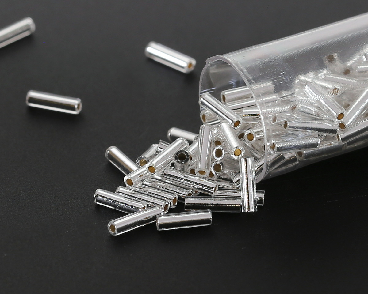 Miyuki Silver Lined Crystal Bugle Bead 6mm