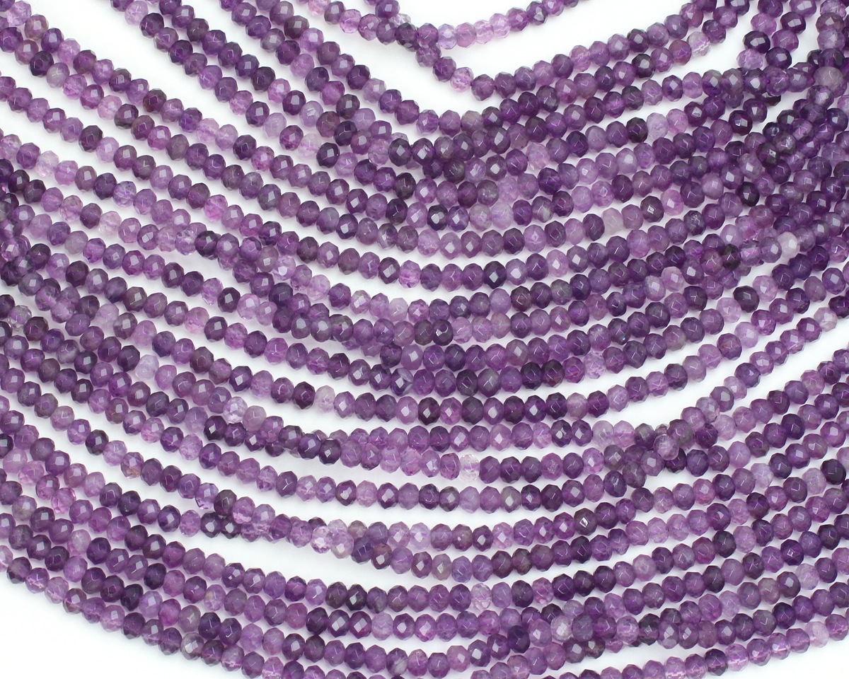 Amethyst (A) Faceted Rondelle 3x4-5mm