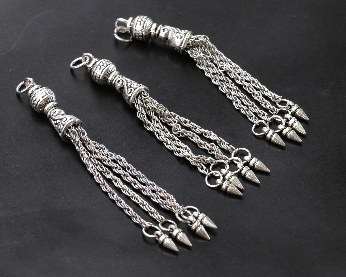 Zola Elements Antique Silver (plated) Spike Chain Tassel 7x73mm
