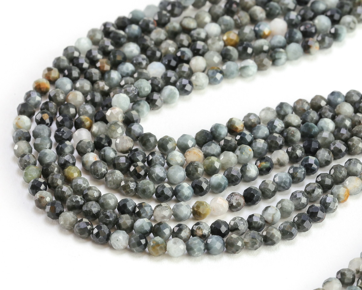 Eagle Eye Jasper Faceted Round 4mm