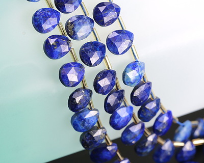 Lapis (A - dyed) Microfaceted Teardrop 8x10mm