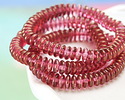 Czech Glass Raspberry w/ Gold Luster Spacer 2x6mm