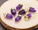Amethyst Point w/ Gold Finish 8x16mm