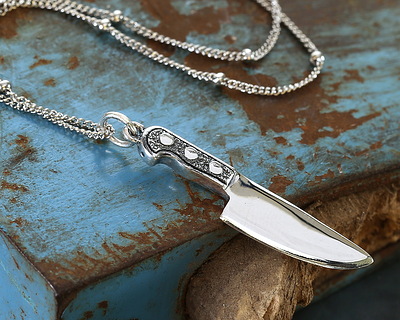 Nina Designs Sterling Silver Large Kitchen Knife Charm 7x36mm