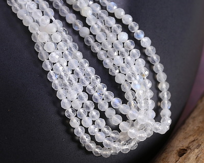 Rainbow Moonstone Faceted Round 3mm