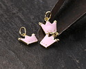 18k Gold (plated) Pink Enamel Crown Focal 9.5x10.5mm