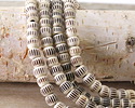 Nepalese Bone w/ Batiked Lines Large-Hole Rondelle 6-7x8mm