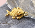 24K Gold (plated) Fish Pendant 13x23mm