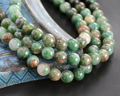 Verdite w/ Quartz Round 8mm