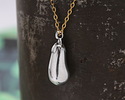 Antique Silver (plated) Eggplant Focal 9x25mm