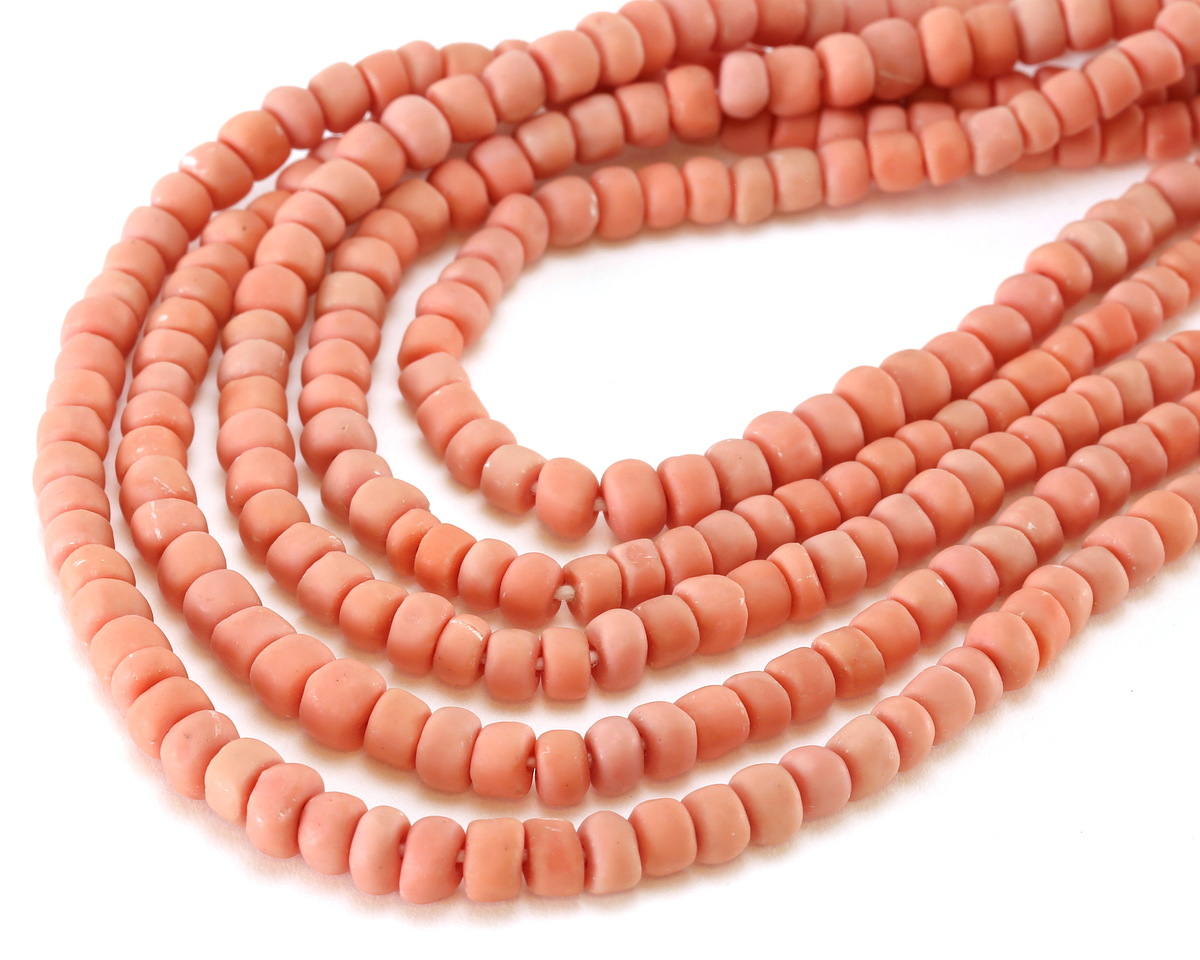 Java Glass Cherry Blossom Pink Graduated Gooseberry Beads 3-6x4-6mm