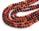 Orange & Black Agate Round 8mm