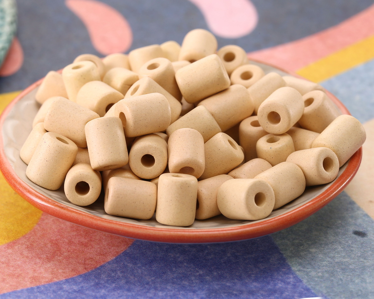 Mykonos Ceramic Vanilla Tube Spacer 9-10x8mm