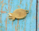 24K Gold (plated) White Pearl Enamel Fish Focal Link 19x11mm
