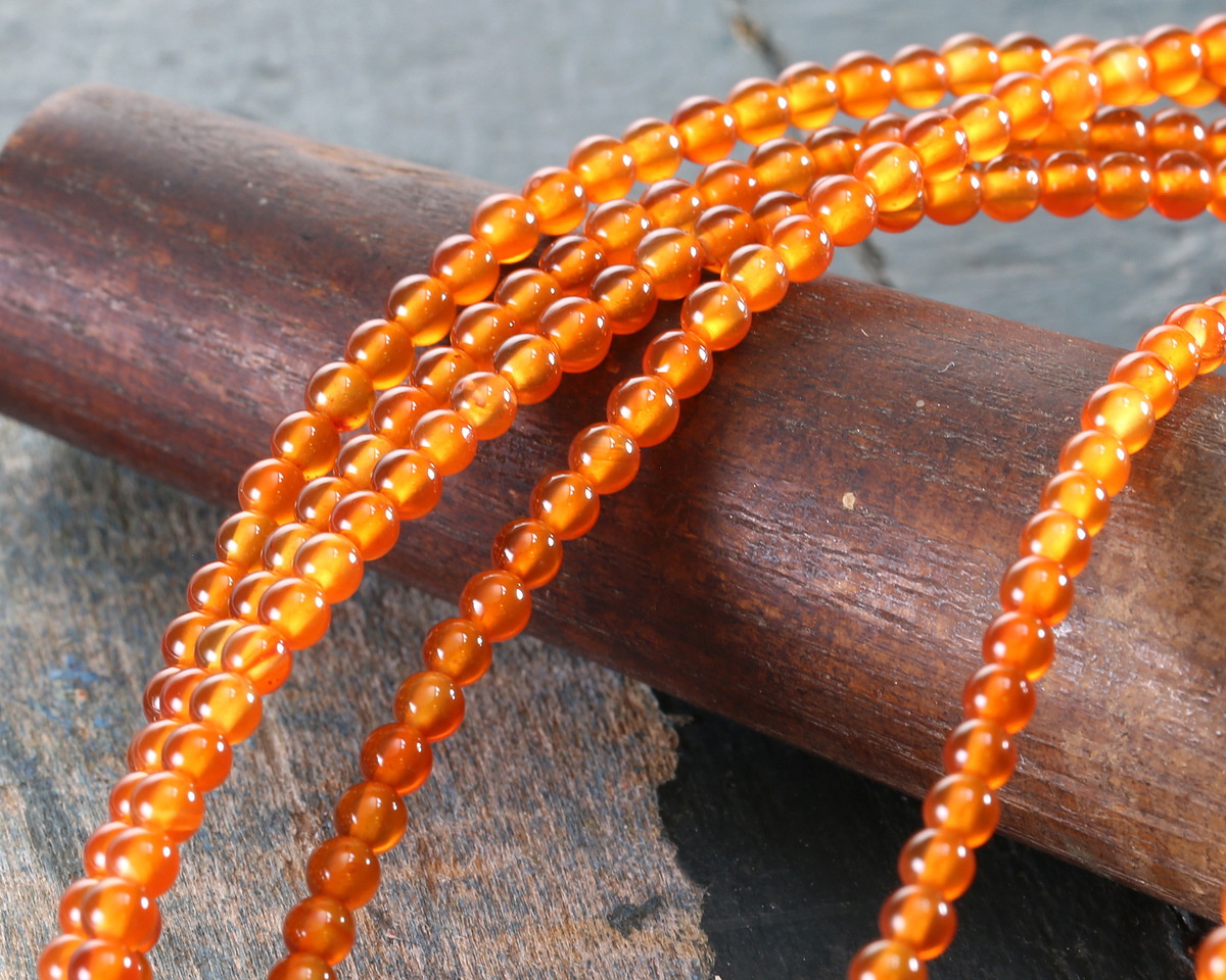 Carnelian (natural-orange) Round 3mm