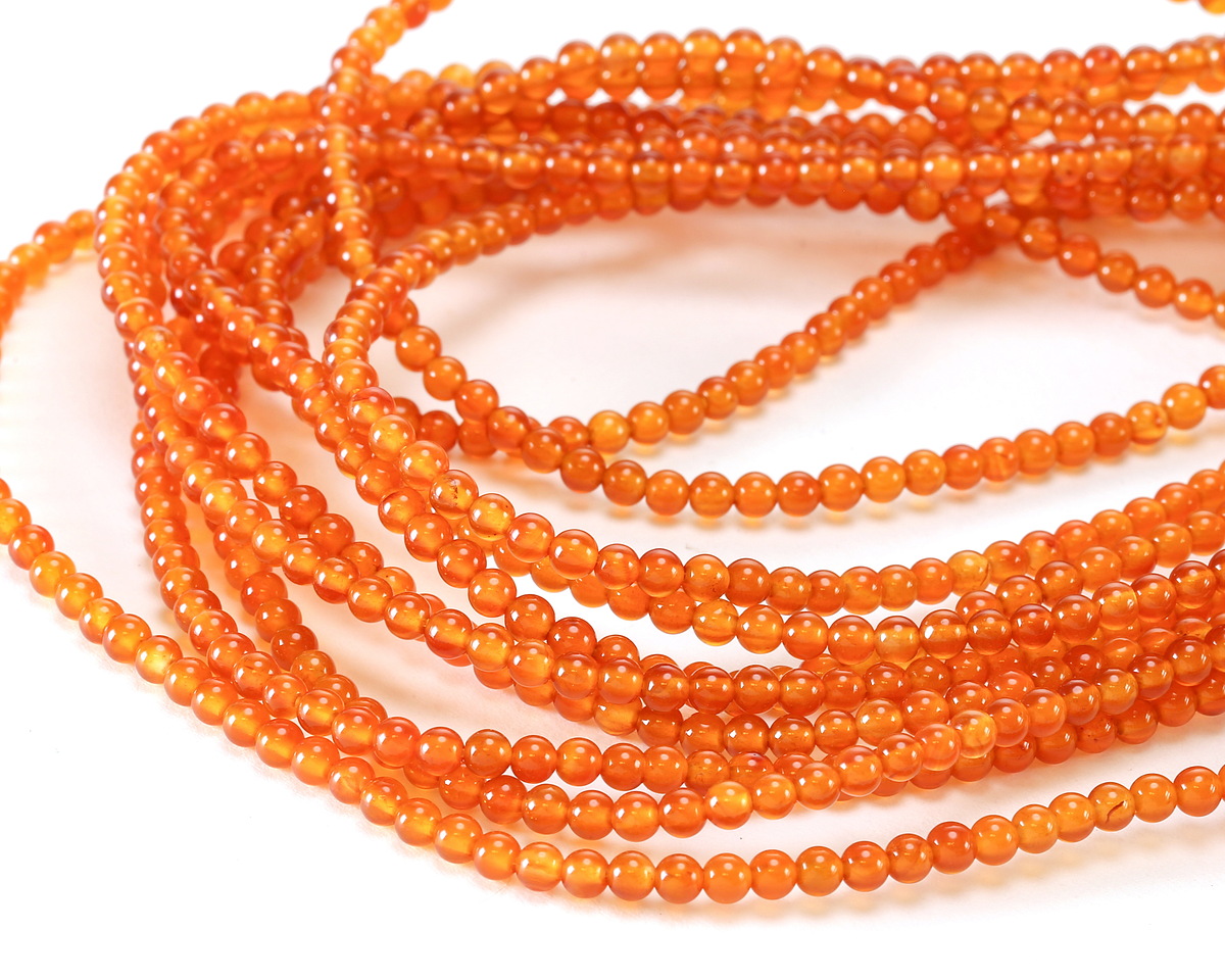 Carnelian (natural-orange) Round 3mm