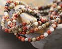 Red Silver Leaf Round 4mm