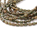 Tibetan (Dzi) Agate Dark Green & Brown Rice 12x8mm