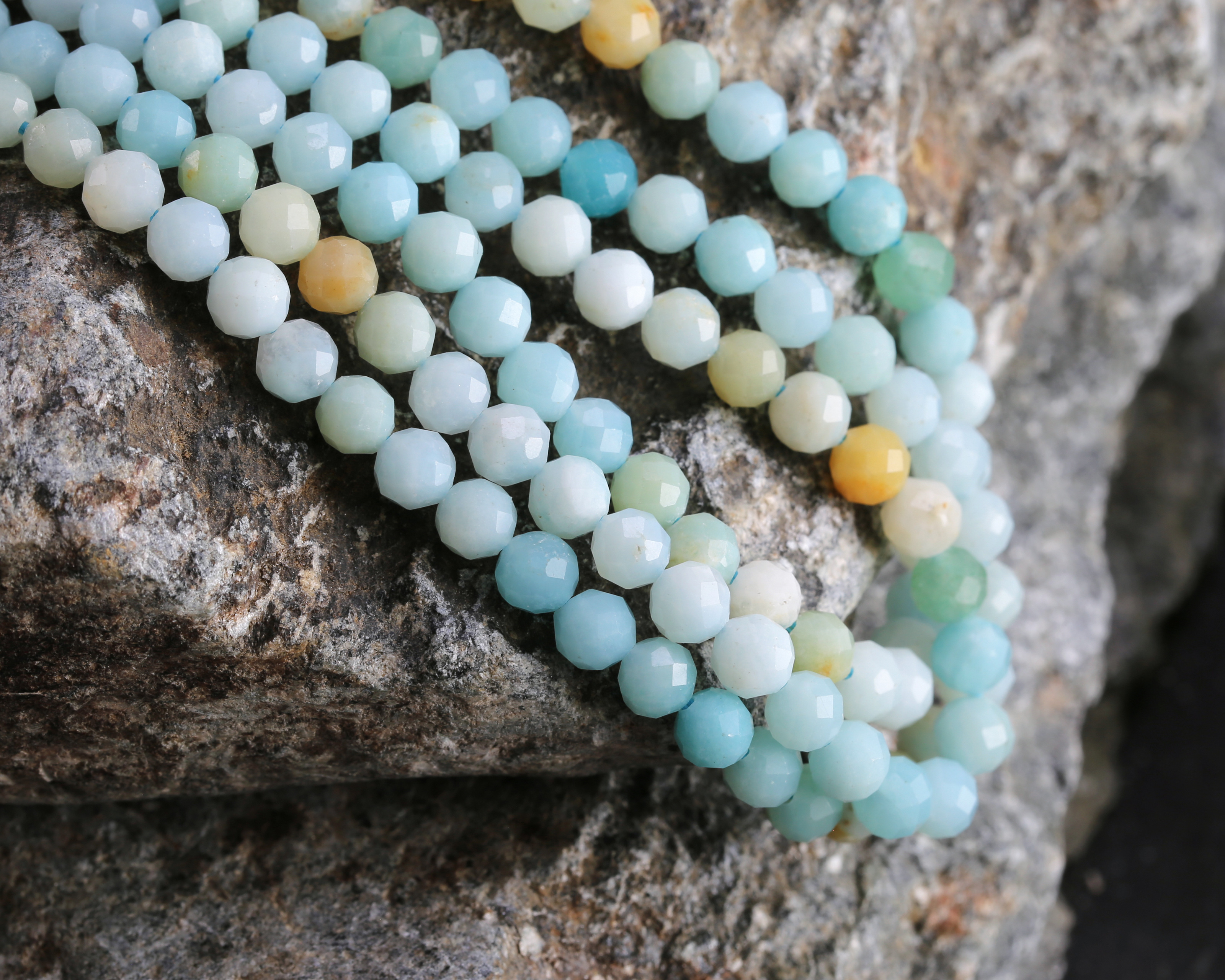 Amazonite (Ombré) Faceted Round 4.5mm