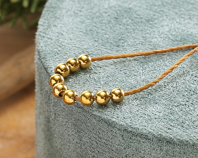 Waterproof 18K Gold PVD Plated Stainless Steel Round 4mm, 1.2mm hole