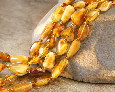 Amber (multi) Nugget 7-8x9-16mm