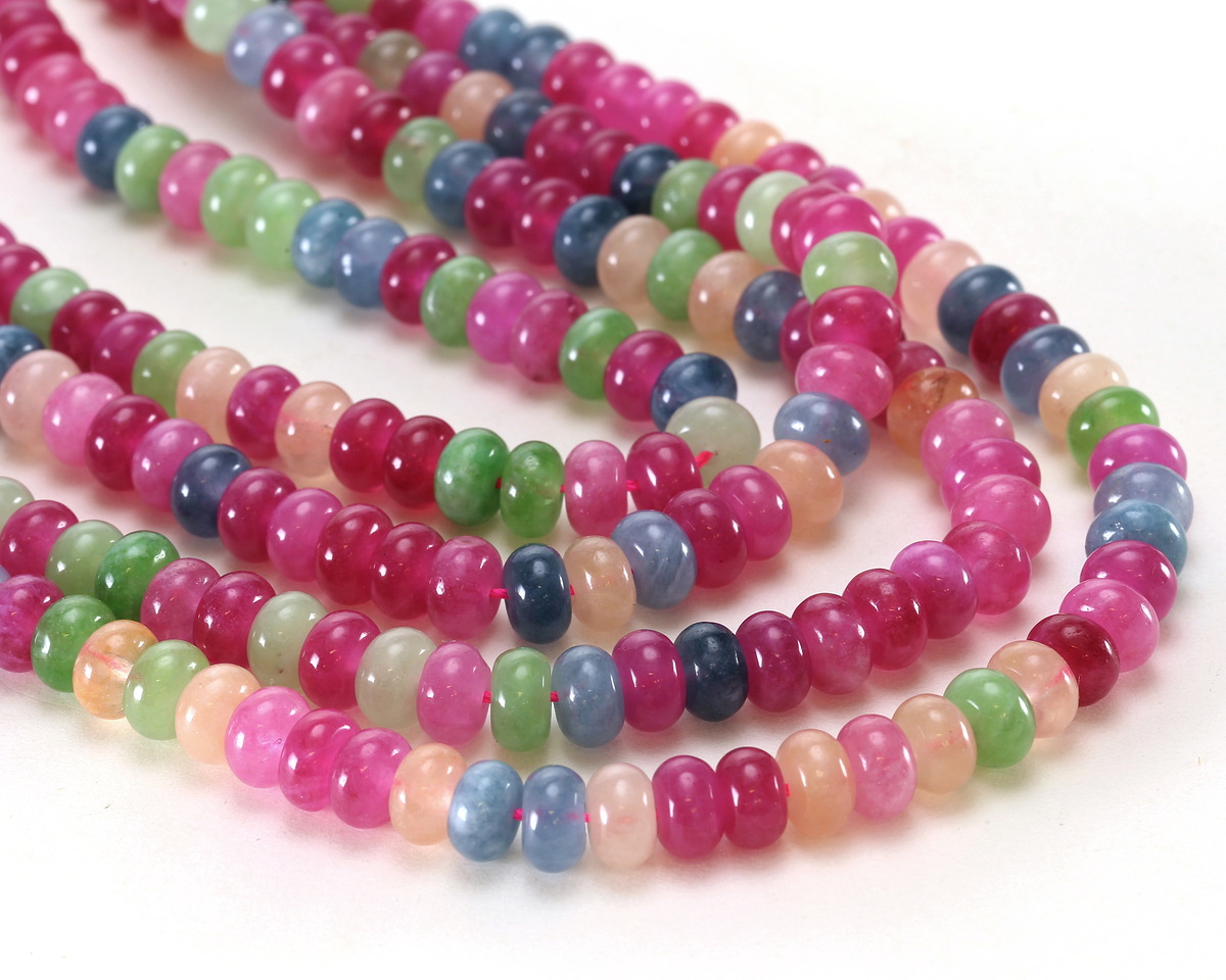 Wildflower Mix Agate Rondelle 5x8mm