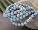 Czech Glass Lustered Denim Blue Round Druk 6mm