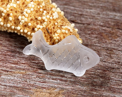 Crystal Beach-Style Glass Fish Pendant 12x24mm
