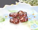 Czech Glass Crystal w/ Pink Luster & Copper Maple Leaf 11x13mm