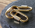 18K Gold (plated) X-Large Screw Lock Carabiner Clasp 17.5x34mm