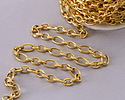 Waterproof 18K Gold PVD Plated Stainless Steel Textured Medium Long & 3 Short Oval Cable Chain