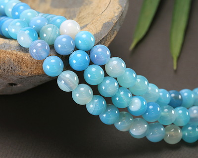 Sea Blues Agate Round 8mm