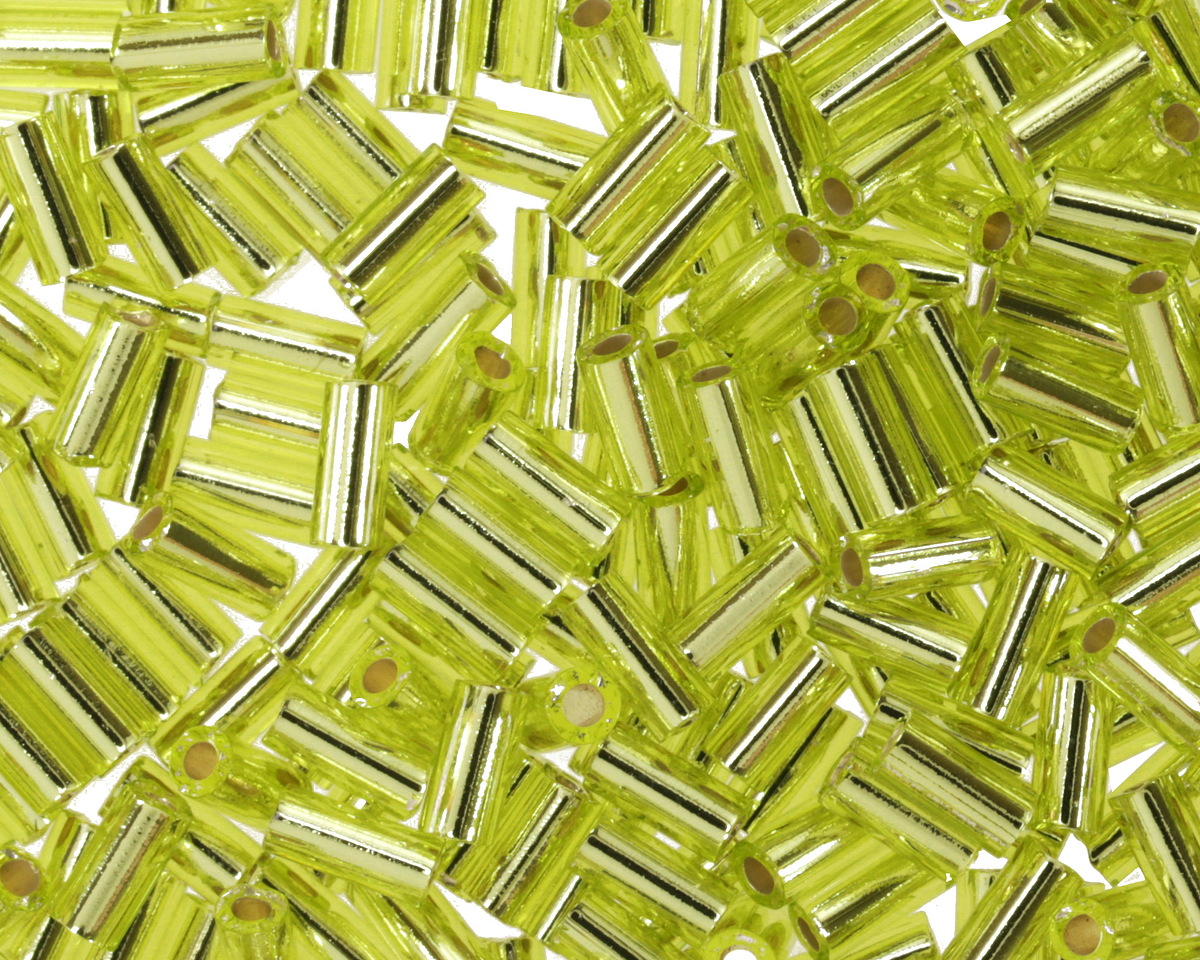 Miyuki Silver Lined Chartreuse Bugle Bead 3mm