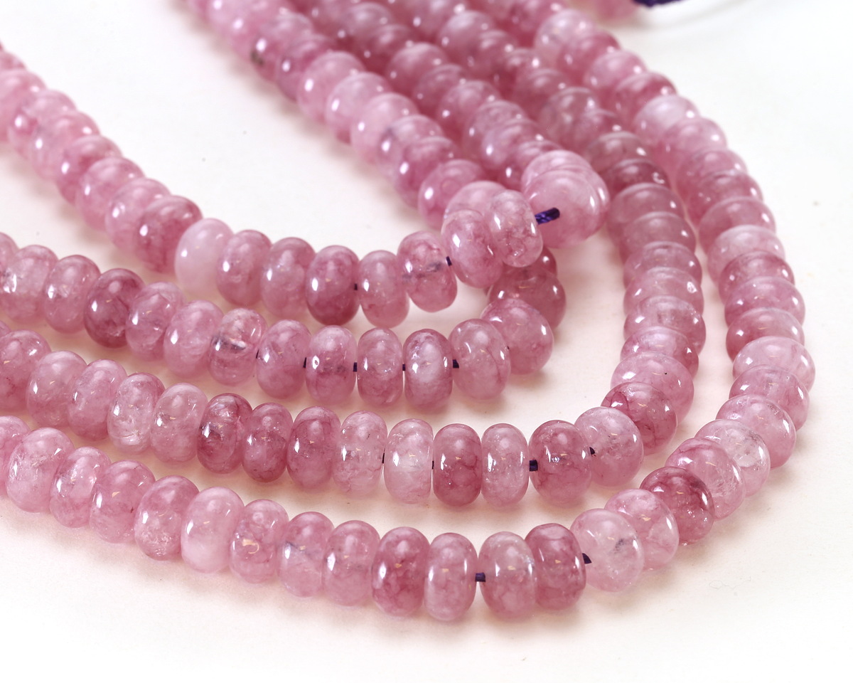 Rose Pink Agate Rondelle 5x8mm