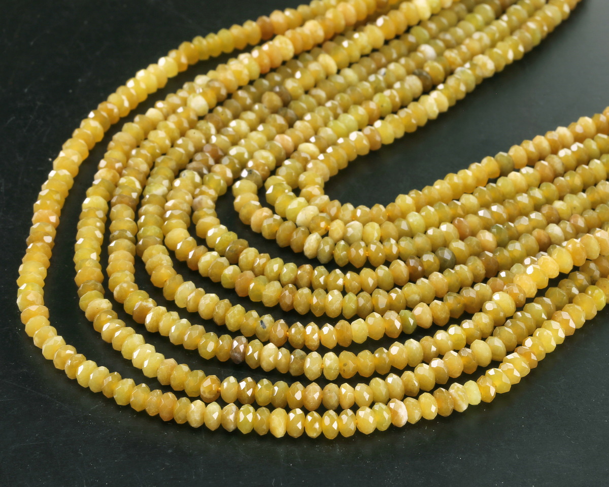 Green Quartz Faceted Rondelle 4mm