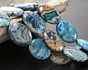 Larimar Blue Crazy Lace Flat Oval 25x18mm