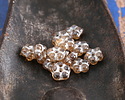 Czech Glass Light Topaz w/ Silver Bali Style Daisy Spacer 2x5mm