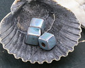 Mykonos Ceramic Iridescent Turquoise Cube 7.5mm
