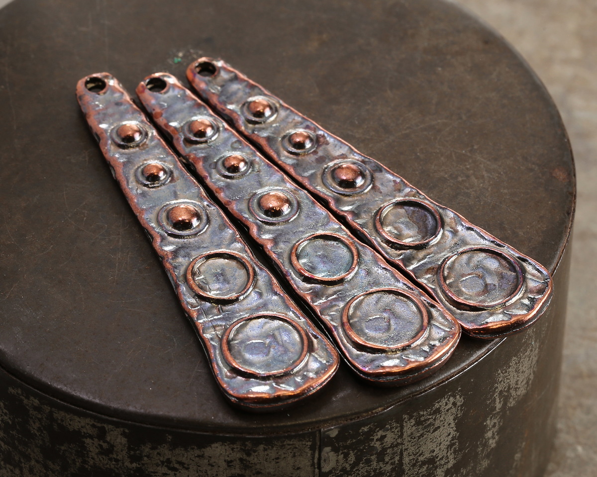 Mykonos Antique Copper (plated) Long Graduated Circle Drop Focal 8x53mm