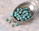 Czech Glass Textured Blue Turquoise w/ Vitrail Fire Polished Round 4mm
