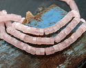 Rose Quartz Microfaceted Heishi 3x6mm