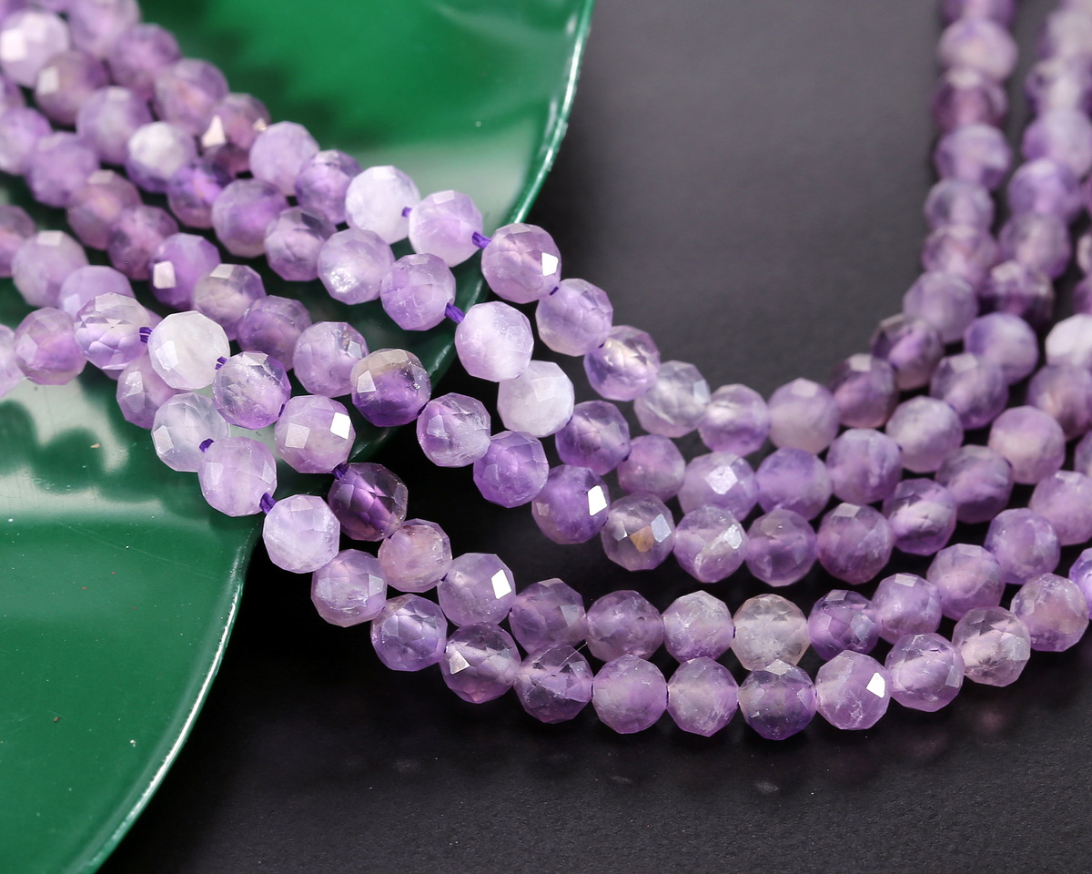 Dogtooth Amethyst Faceted Round 3.5mm