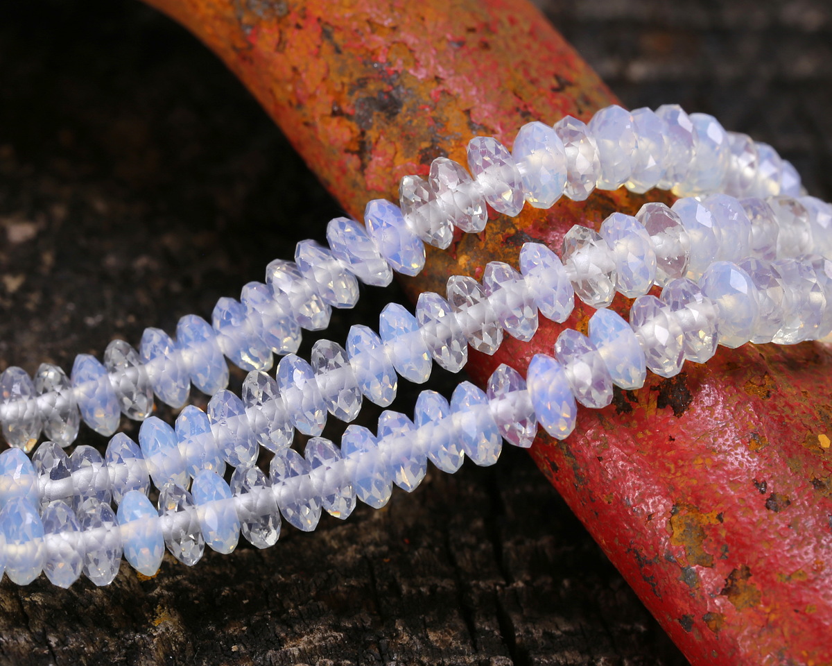 Opalite Faceted Spacer Rondelle 2x5mm